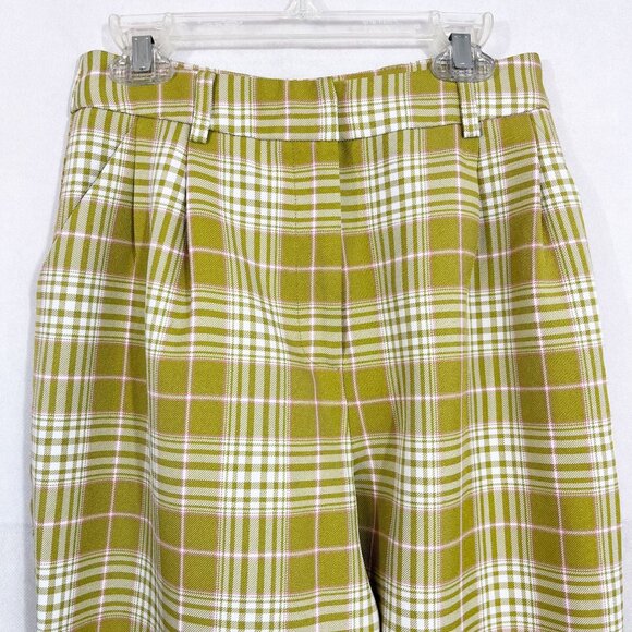 ASOS Bright Funky Plaid Pleat Front Tapered Pants Y2K Business Casual Size 0 - Picture 3 of 8